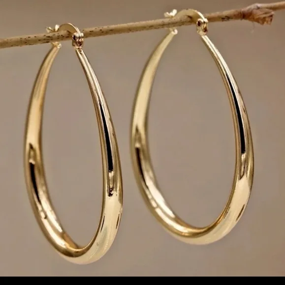 Gold Hoop Earrings - Picture 2 of 5